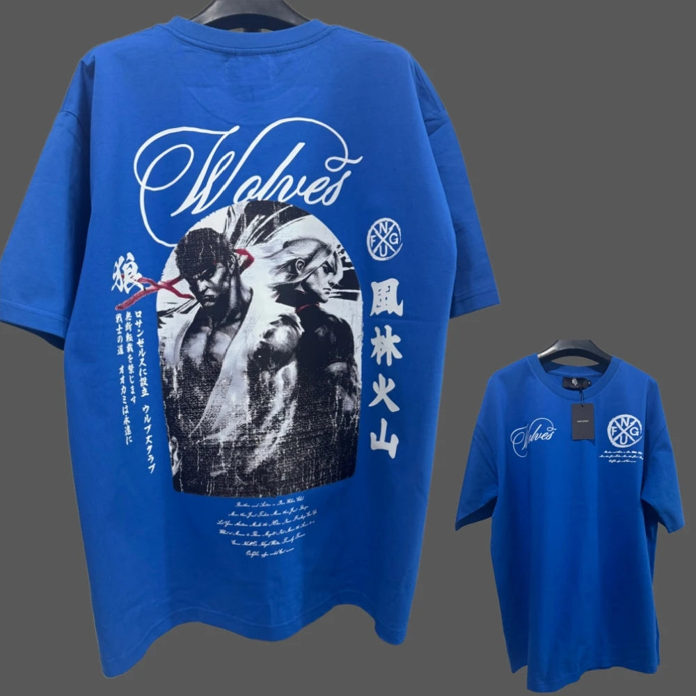 Apex Ritual – アニメプリント メンズクルーネックTシャツ – ゆったりカジュアル フィットネストレーニング コットンTee