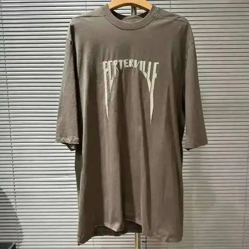 HKSH Summer Men's Tide Dark High Street Trendy Letters Print T-shirt Women Round Collar Cotton Oversized Loose Short Tees HK3578