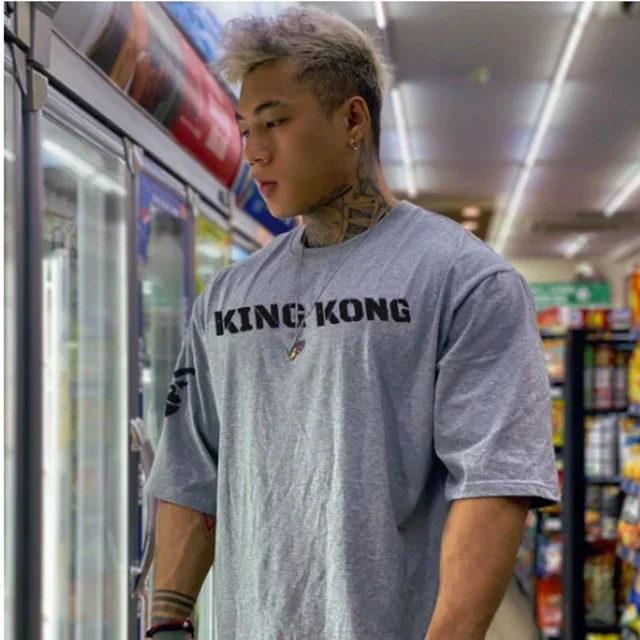casual sportswear men sports short sleeved T-shirt men summer loose cotton tops large size outdoor gym running training T-shirt