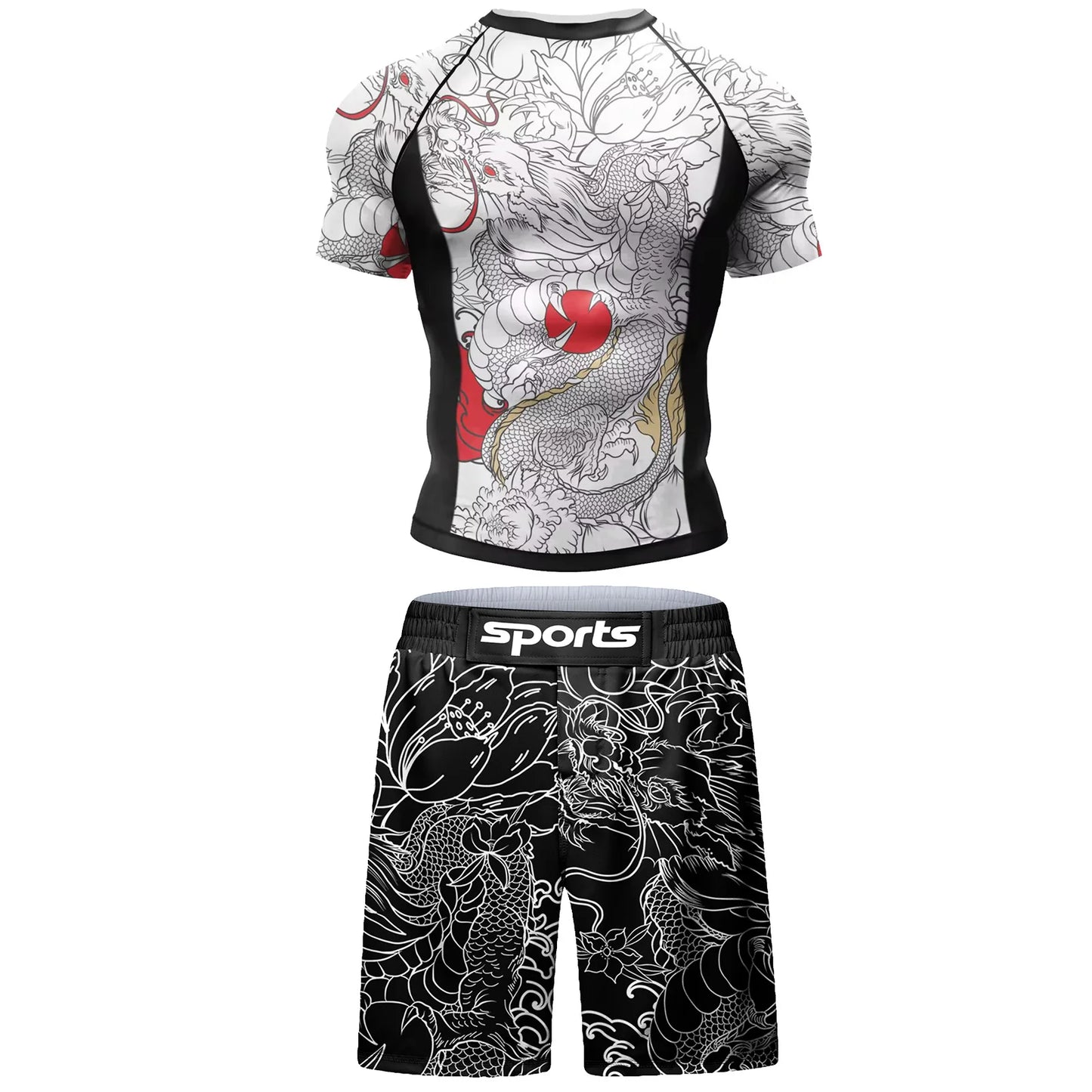 Apex Ritual No-Gi Compression Set – BJJ & Muay Thai Rashguard, Tee & Shorts