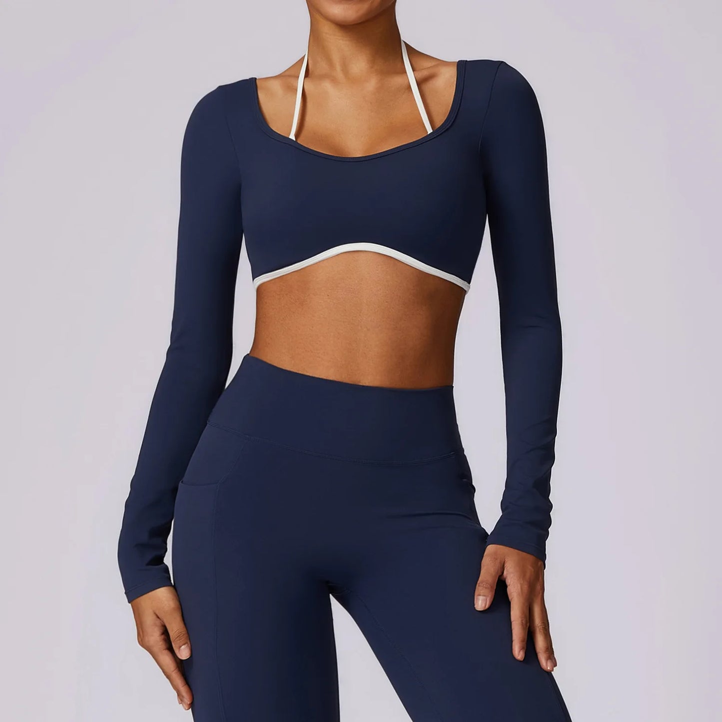 Apex Ritual Women's Backless Long-Sleeve Yoga Top – Quick-Dry Training Shirt