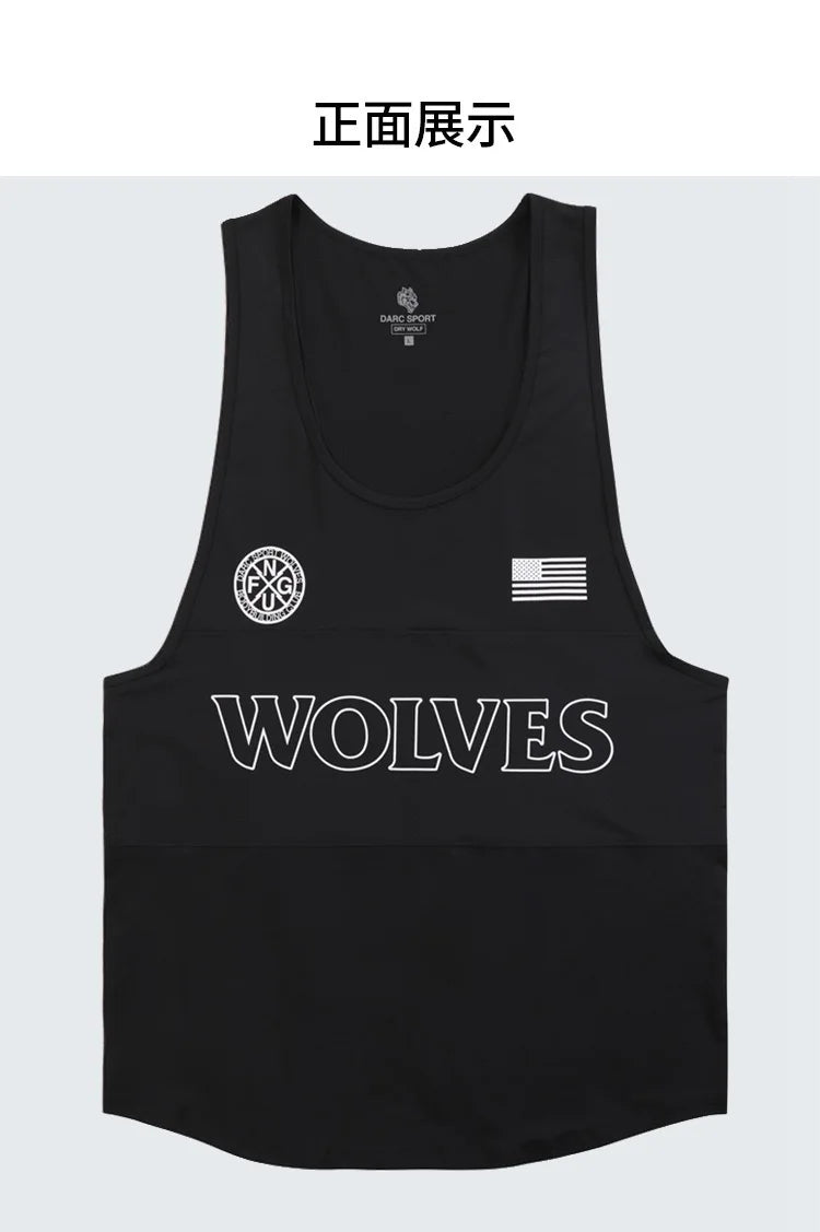 Men's Wolf Graphic Breathable Bodybuilding Tank Top