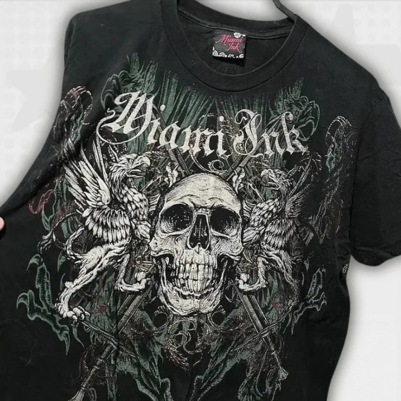 Apex Ritual – Y2K Hip Hop Oversized Long Sleeve T-Shirt – Gothic Round Neck Streetwear Top