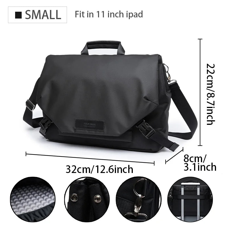 MATE ELAN Waterproof Business Men's Messenger Bag, Multi-functional Laptop Case, Casual Large Capacity Crossbody Bag for Men