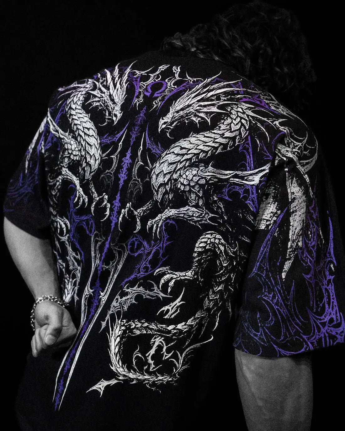BREATHEDIVINITY Goth dark style pure cotton sports fitness men's short-sleeved t-shirt