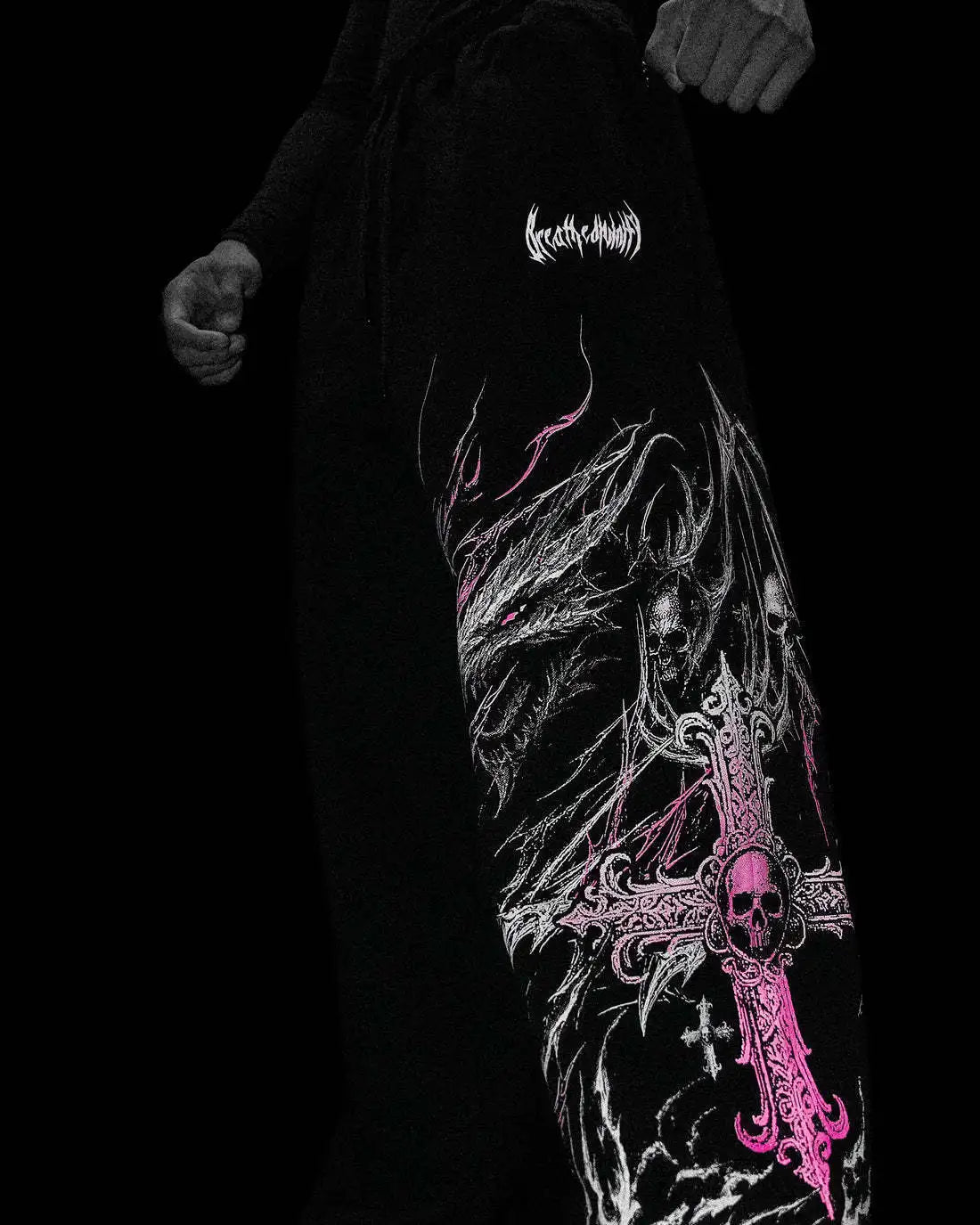 Breathedivinity American-style street workout casual loose-fit printed cotton long pants