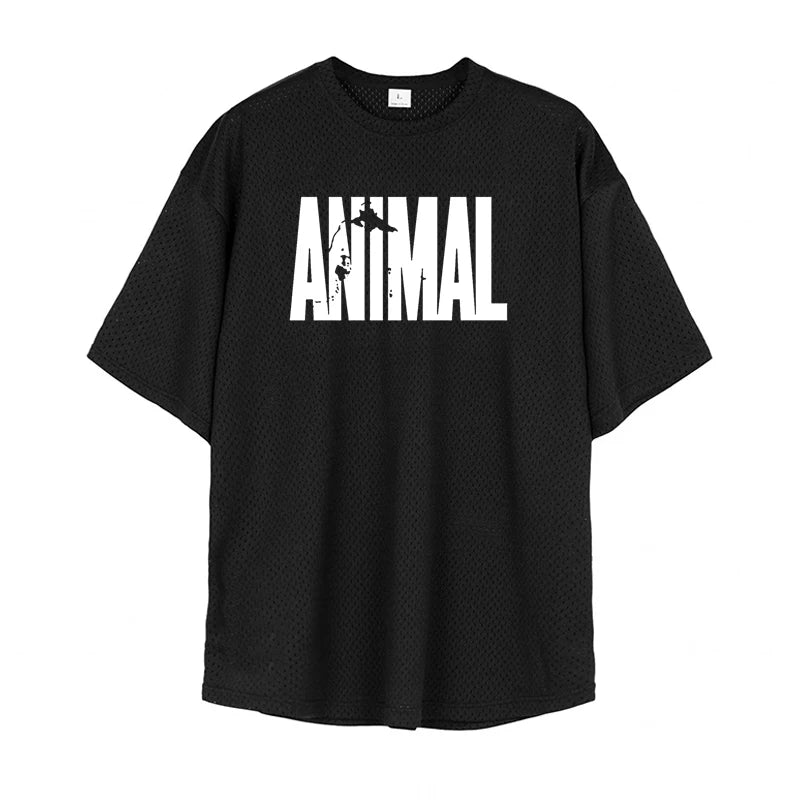 Apex Ritual – メンズオーバーサイズメッシュジムTシャツ – 速乾性トレーニング&ランニングTシャツ