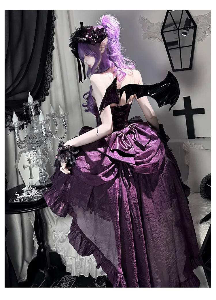 Women's Purple Puffy Party Dress