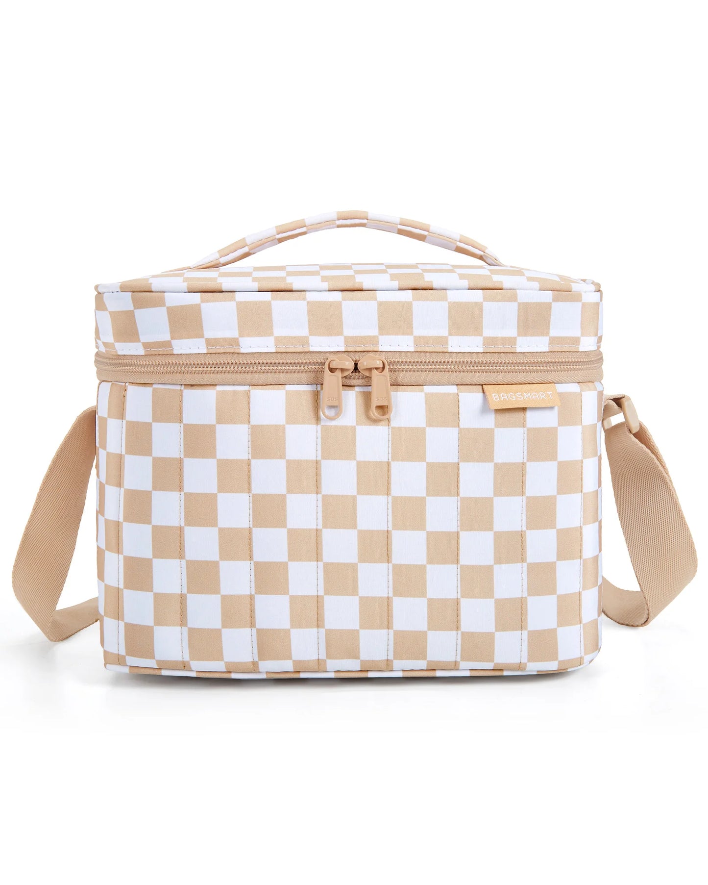 BAGSMART Lunch Box for Women Insulated Lunch Bag Cute Puffer Lunch Tote Bags Lightweight Quilted Reusable Cooler for Work School