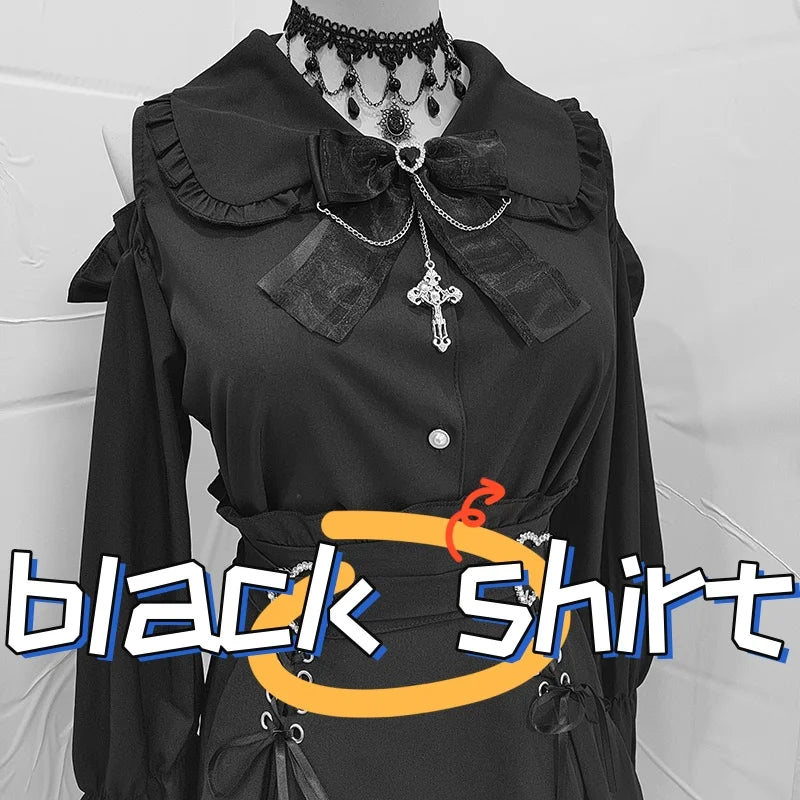 Women's Jirai Kei Lolita Long-Sleeve Blouse