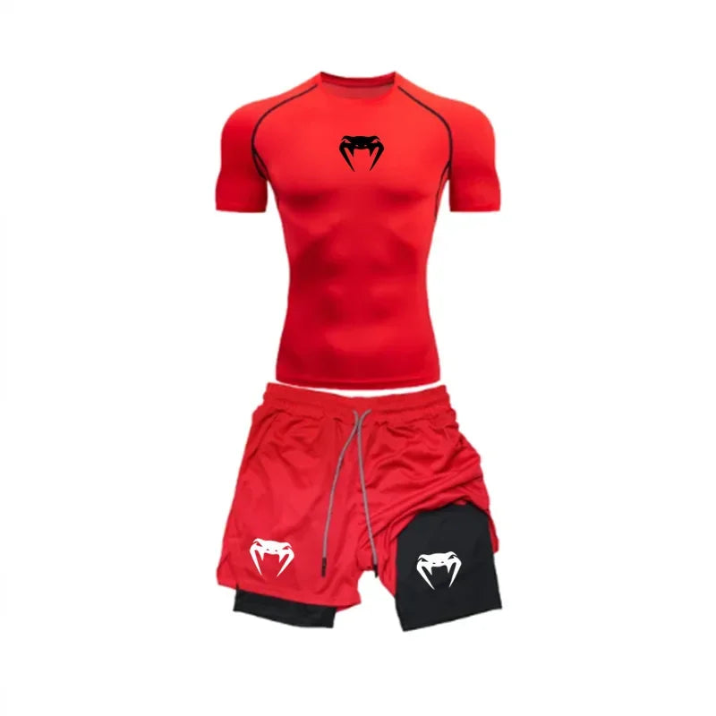 Apex Ritual Men's Training Set – Short-Sleeve Tee & Quick-Dry Mesh Shorts