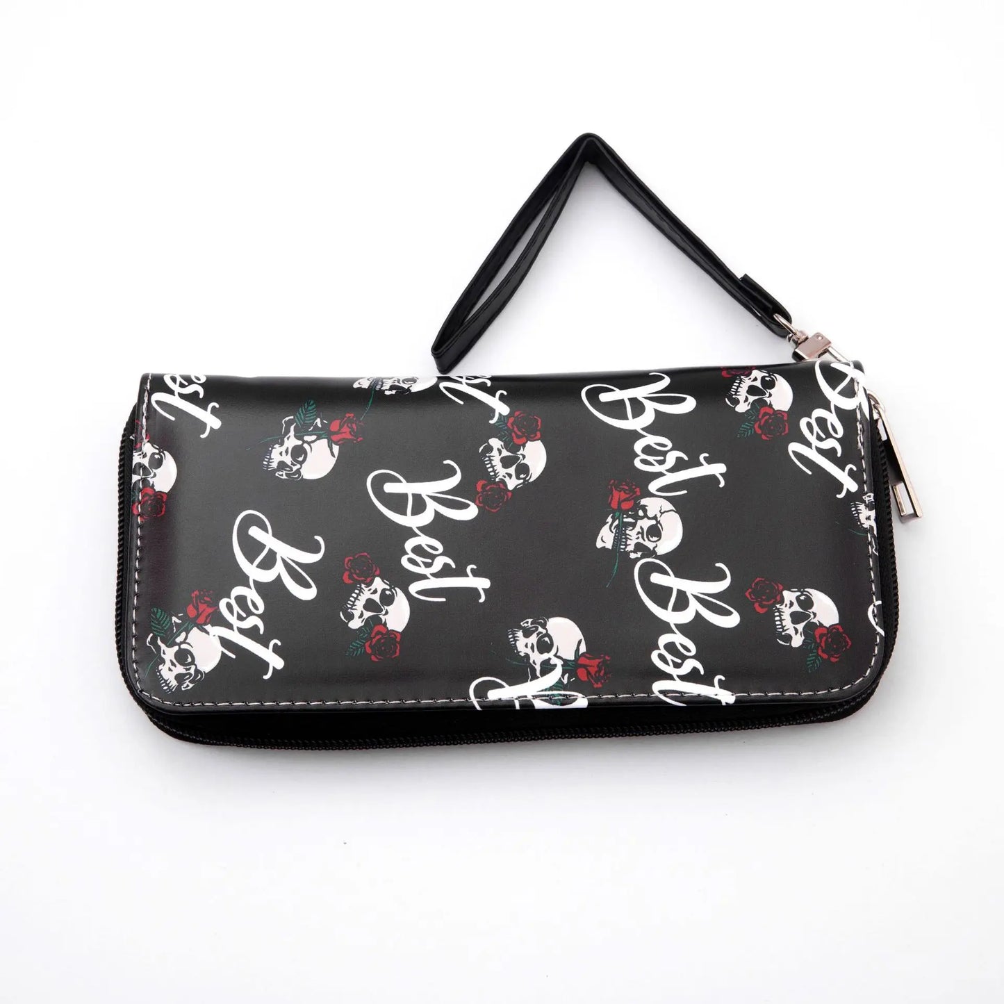 New Punk Style Skull Wallet Black Gothic Pu Leather Women Men Wallet Ghost Printing Purse Unique Design Stylish Long Wallets