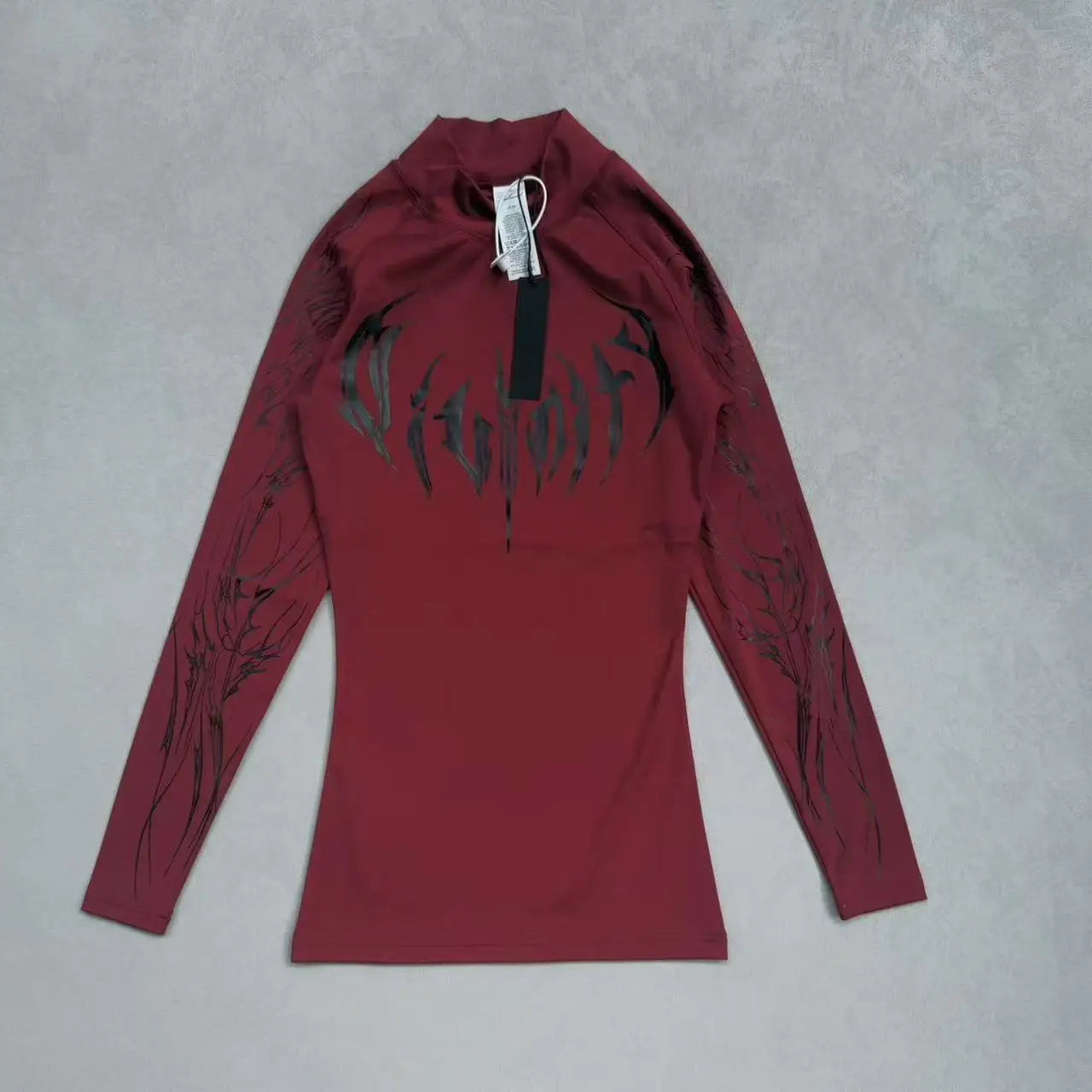 Apex Ritual – レディース長袖オフショルダーレタープリントトップス – タイトフィットカジュアルストリートウェアTシャツ