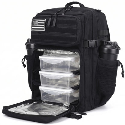 45L Meal Management Backpack for Men Women Tactical Adults Insulated Lunch Athletes Gym Bag Sports Daypacks With Bottle Holder