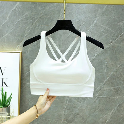 TRY TO BN Gym Tops Women Bras Sports Bralette Nylon Breathable Fitness Underwear Cross Back Running Workout Female Yoga Clothing