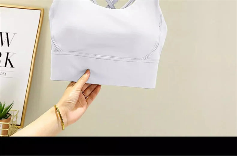 TRY TO BN Gym Tops Women Bras Sports Bralette Nylon Breathable Fitness Underwear Cross Back Running Workout Female Yoga Clothing