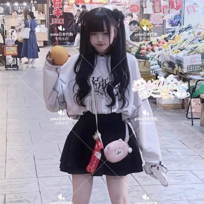 Streetwear T Shirts Women Clothing Print Long Sleeve Tees Casual Fashion Japanese Camisetas Cartoon Y2k Tops Oversized T-shirts