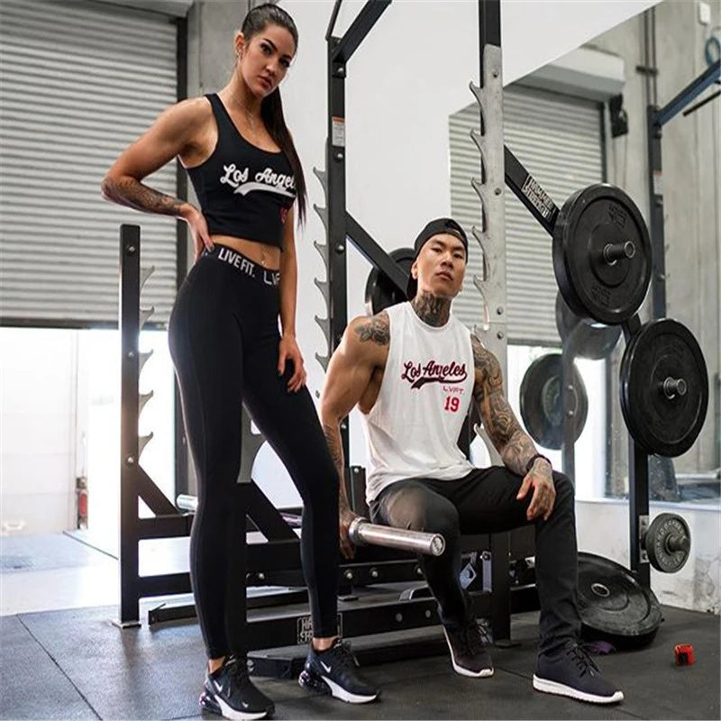 Workout Gym Mens Tank Top Muscle Sleeveless Vest Sportswear Shirt Stringer Casual Vest Bodybuilding Cotton Fitness Singlets