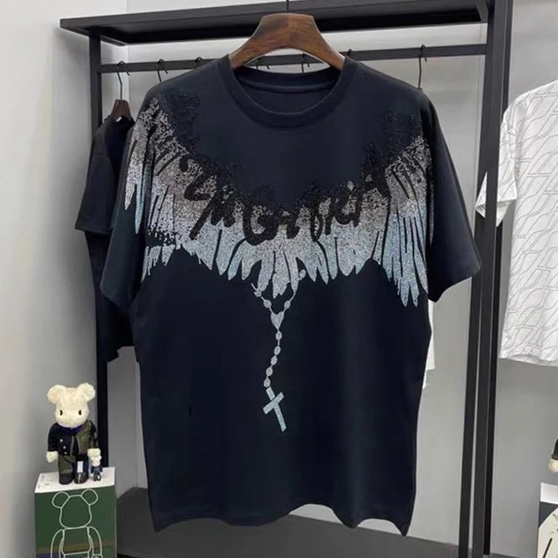Apex Ritual – Wings & Drills Print Cotton T-Shirt – Men's Novelty Casual Tee