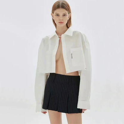 WOMENGAGA Women High Rise Pleated Striped Mini Skirt England Style Mini Skirt With Belt Loops korean women hot sexy 3HML