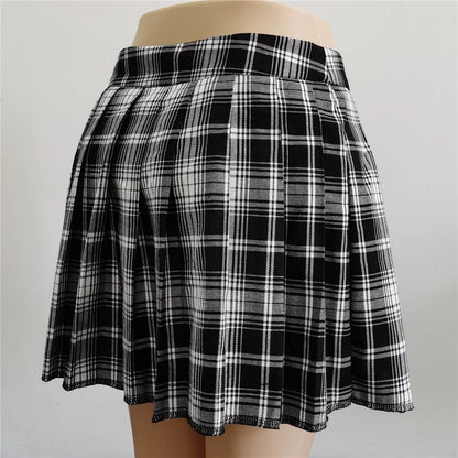 Women's Black Asymmetrical Pleated Skirt