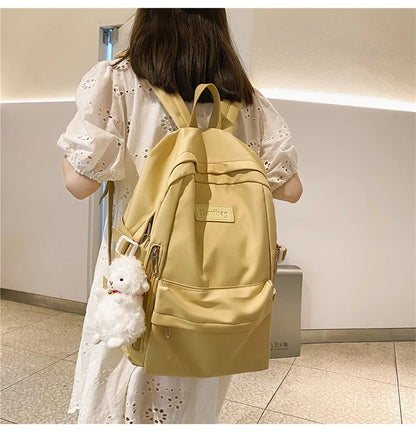 Waterproof Nylon Women Backpack Multi-Pocket Student Rucksack Female Travel Bag Book Schoolbag For Teenage Girl Boys Satchel