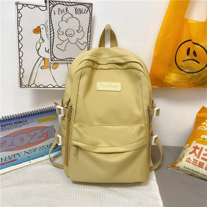 Waterproof Nylon Women Backpack Multi-Pocket Student Rucksack Female Travel Bag Book Schoolbag For Teenage Girl Boys Satchel