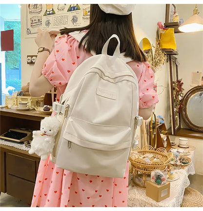 Waterproof Nylon Women Backpack Multi-Pocket Student Rucksack Female Travel Bag Book Schoolbag For Teenage Girl Boys Satchel