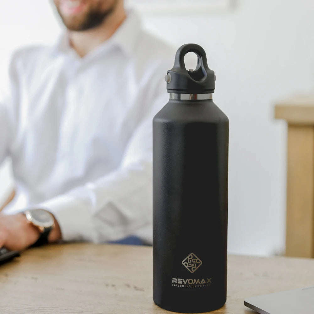 RevoMax-Double Wall Insulated Water Bottle, Outdoor Travel Sports Bottles, Stainless Steel Thermos for Tea, Thermal Cup, 600ml