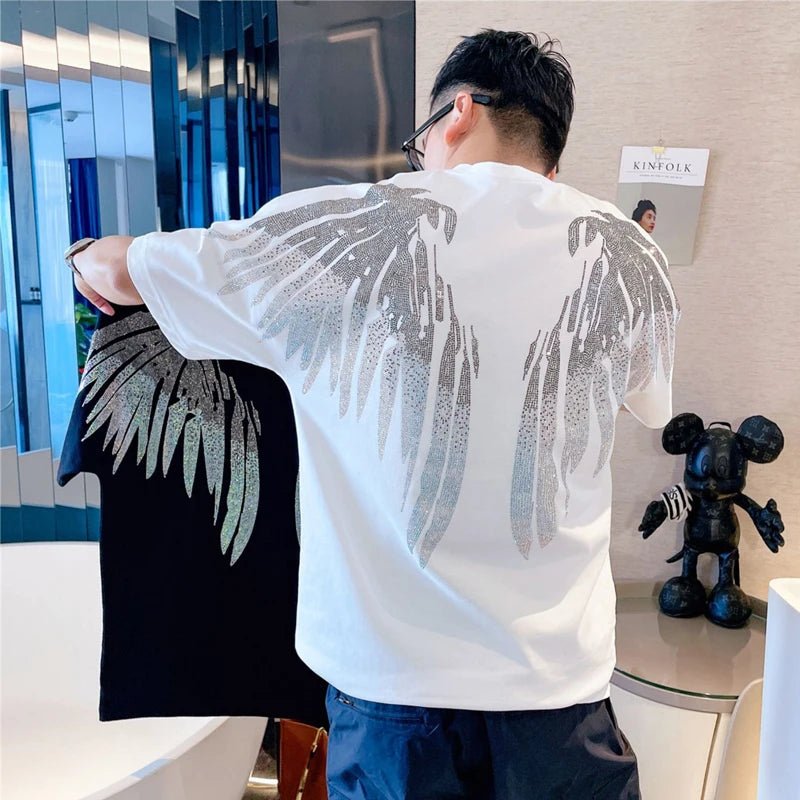Apex Ritual – Wings & Drills Print Cotton T-Shirt – Men's Novelty Casual Tee