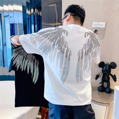 Apex Ritual – Wings & Drills Print Cotton T-Shirt – Men's Novelty Casual Tee