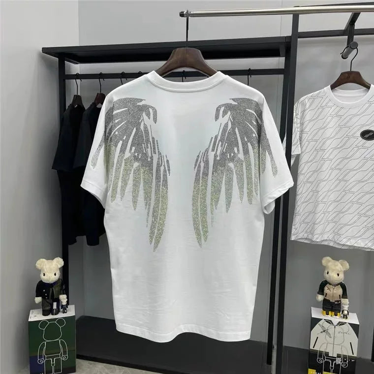 Apex Ritual – Wings & Drills Print Cotton T-Shirt – Men's Novelty Casual Tee