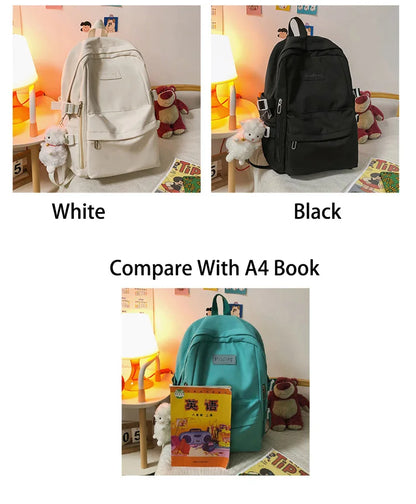 Waterproof Nylon Women Backpack Multi-Pocket Student Rucksack Female Travel Bag Book Schoolbag For Teenage Girl Boys Satchel