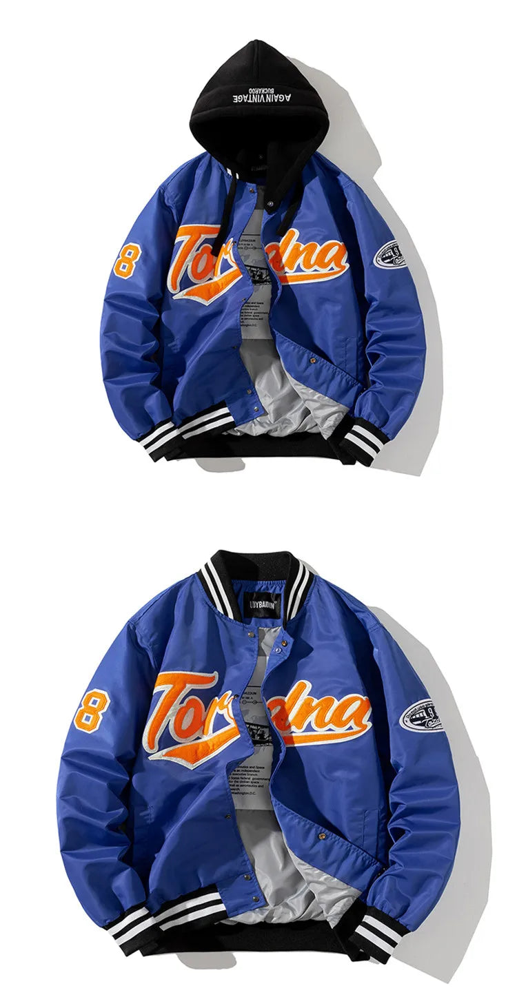 Hip Hop Baseball Jacket Men Women Embroidery Jacket Letter Streetwear Jacket Fashion Vintage Windbreaker Couples Spring Autumn