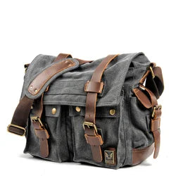 Men's outdoor shoulder casual student bag large capacity travel backpack canvas leather climbing bag