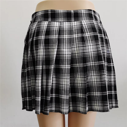 Women's Black Asymmetrical Pleated Skirt