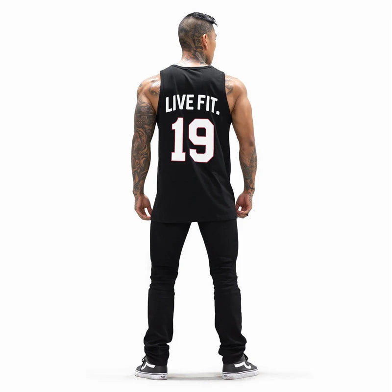 Workout Gym Mens Tank Top Muscle Sleeveless Vest Sportswear Shirt Stringer Casual Vest Bodybuilding Cotton Fitness Singlets