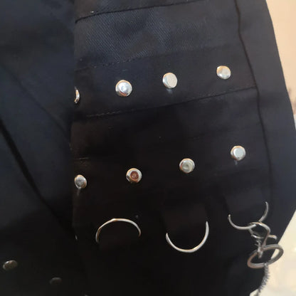 Kill Matt Punk Rock style Clothing Long Pants Punk Gothic Horn Casual Rivet Eyewear Fashion Micro-Flare Flared Pants Streetwear