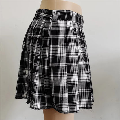 Women's Black Asymmetrical Pleated Skirt