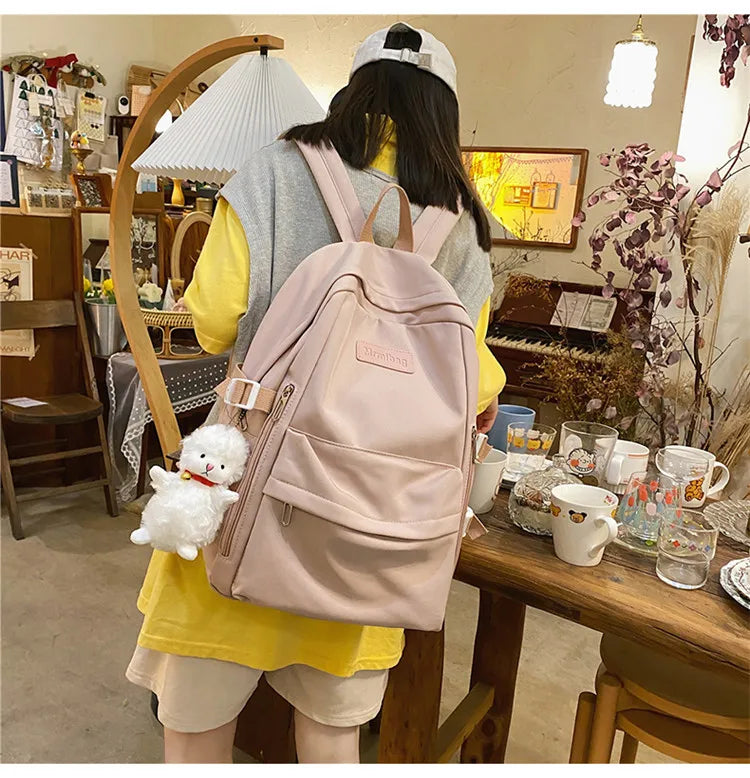 Waterproof Nylon Women Backpack Multi-Pocket Student Rucksack Female Travel Bag Book Schoolbag For Teenage Girl Boys Satchel