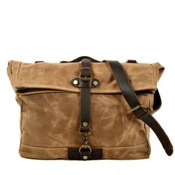 Men's outdoor shoulder casual student bag large capacity travel backpack canvas leather climbing bag