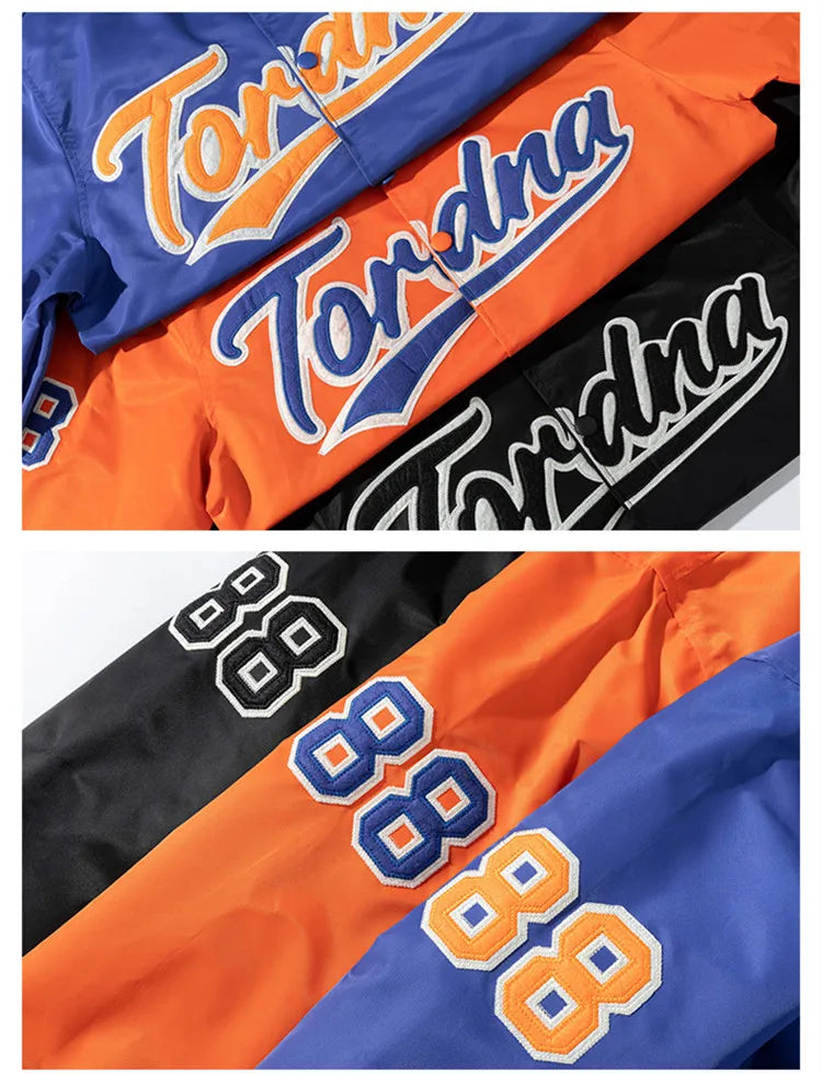 Hip Hop Baseball Jacket Men Women Embroidery Jacket Letter Streetwear Jacket Fashion Vintage Windbreaker Couples Spring Autumn