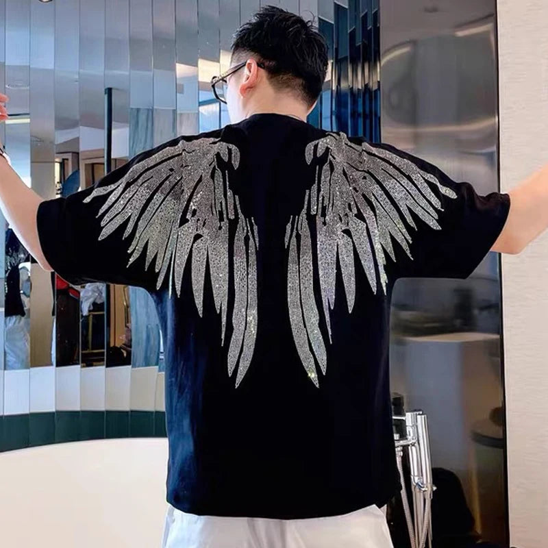 Apex Ritual – Wings & Drills Print Cotton T-Shirt – Men's Novelty Casual Tee
