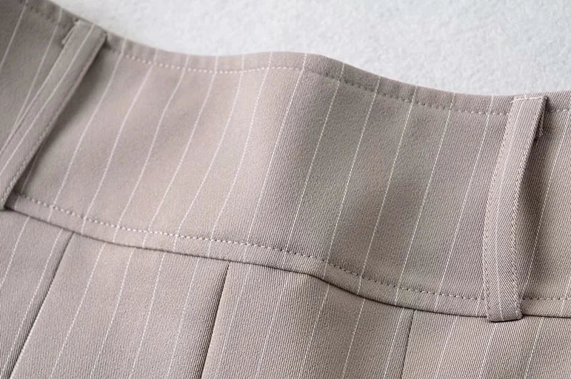 WOMENGAGA Women High Rise Pleated Striped Mini Skirt England Style Mini Skirt With Belt Loops korean women hot sexy 3HML