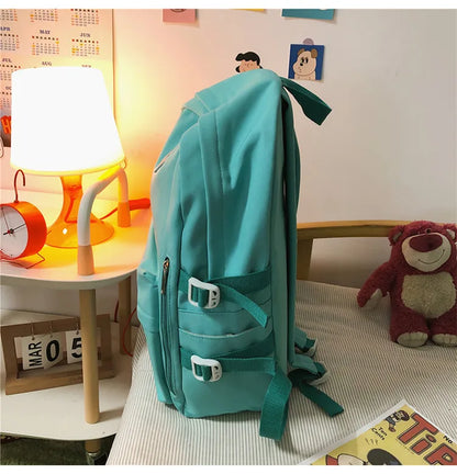 Waterproof Nylon Women Backpack Multi-Pocket Student Rucksack Female Travel Bag Book Schoolbag For Teenage Girl Boys Satchel