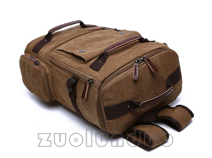Men's Backpack Vintage Canvas Backpack School Bag Men's Travel Bags Large Capacity Backpack Laptop Backpack Bag Rucksack
