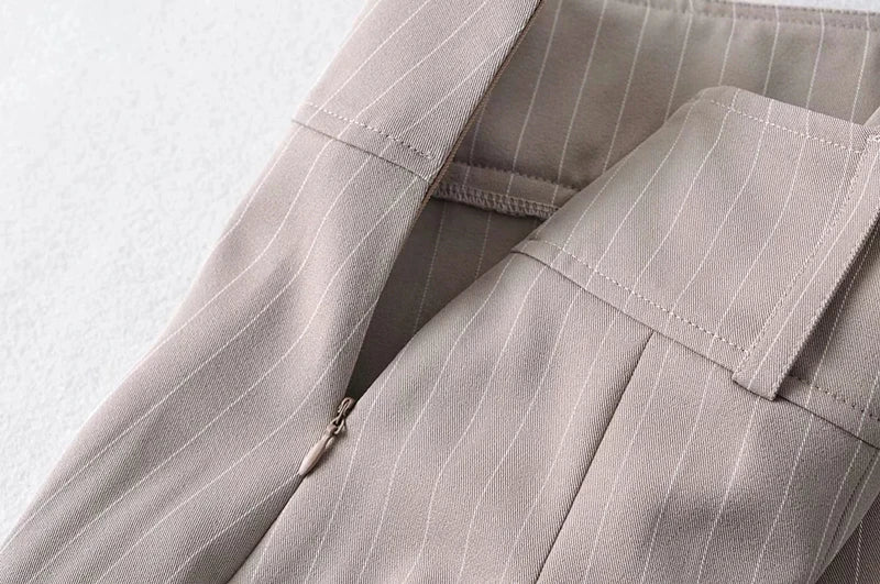 WOMENGAGA Women High Rise Pleated Striped Mini Skirt England Style Mini Skirt With Belt Loops korean women hot sexy 3HML