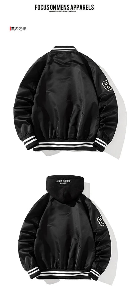 Hip Hop Baseball Jacket Men Women Embroidery Jacket Letter Streetwear Jacket Fashion Vintage Windbreaker Couples Spring Autumn