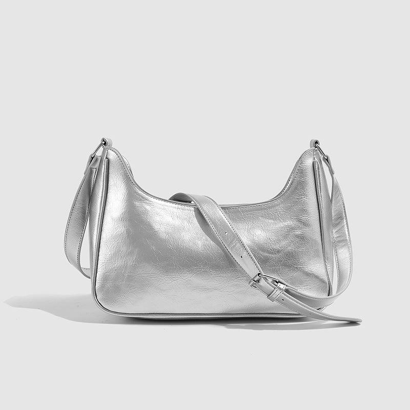 Xiuya Y2k Moto Biker Handbags for Women 2023 Gothic Fashion High Street Shoulder Bag Black Patent Leather Casual Coin Purse