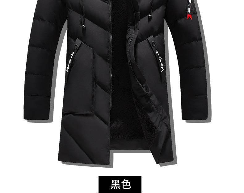 Male Solid Cotton Outwear Coats Men's Thick Fleece Winter Jacket Fashion Fur Hooded Warm Cooton Parka Windbreaker Plus Size 6XL